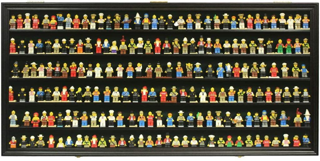 The Best LEGO Minifigure Display Cases for Stylish Organizing - DisplayGifts Solid Wood Wall Cabinet Stand 200